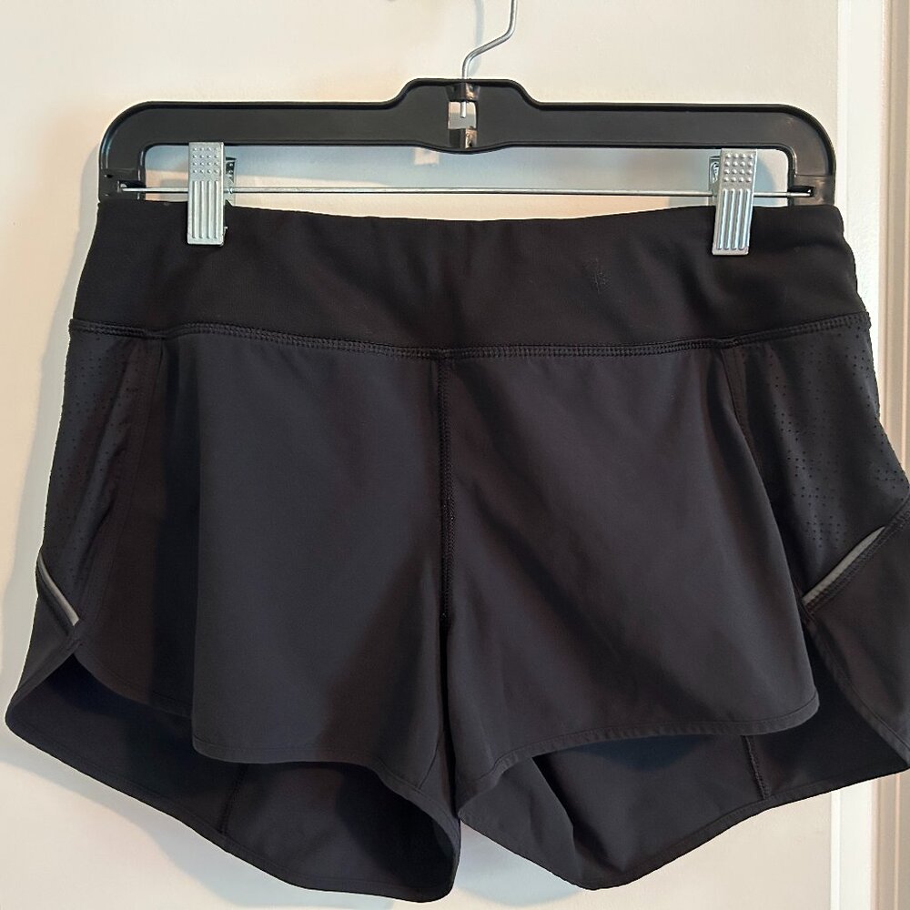 Athleta Black/Gray Athletic Shorts With Build In Brief Women's Size Small